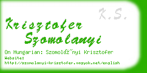 krisztofer szomolanyi business card